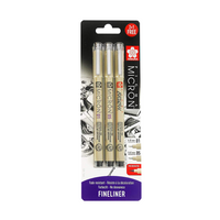 Sada technických pier Sakura Pigma Micron čierna - 3 ks