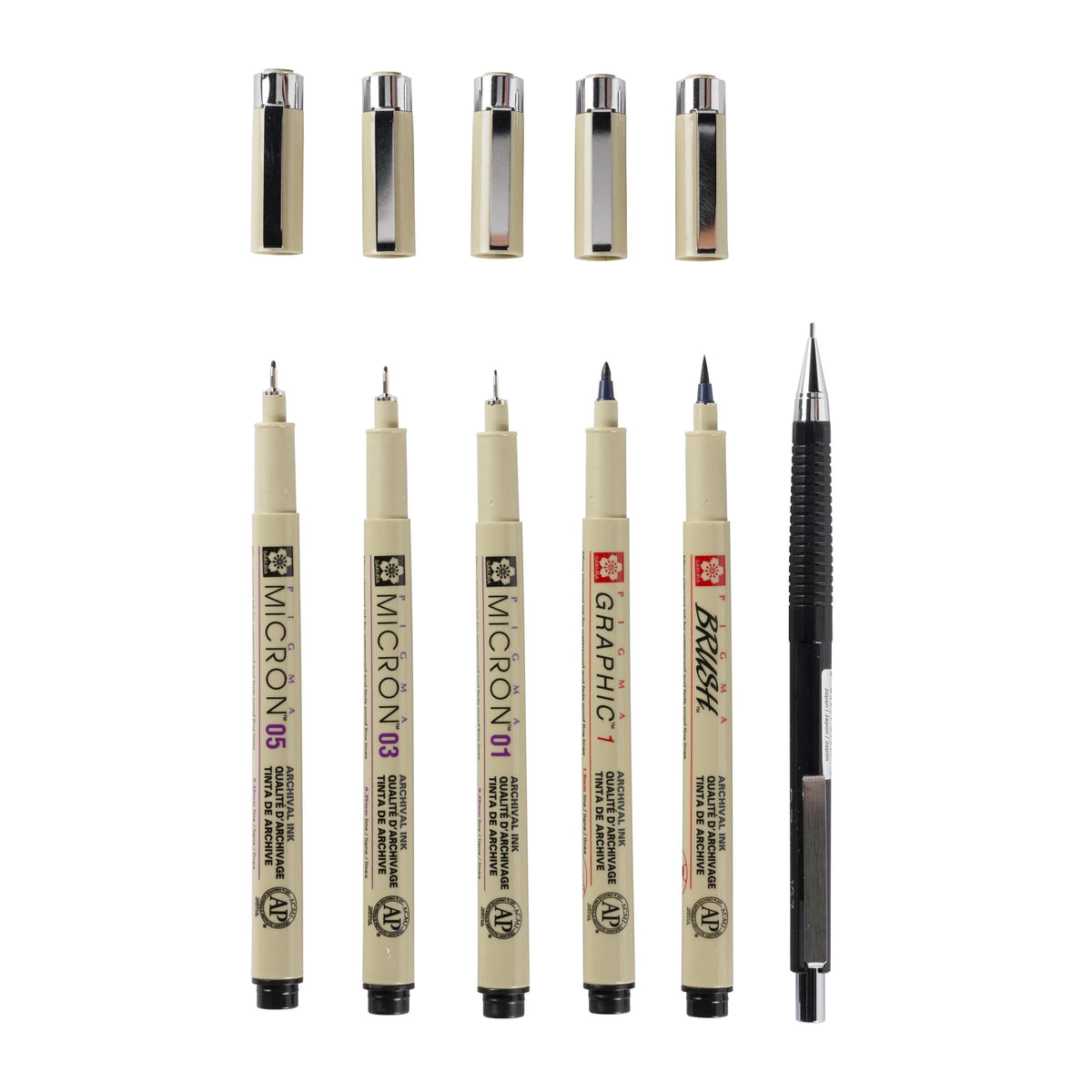 Sada technických pier Sakura Pigma Micron Manga 6 ks čierna