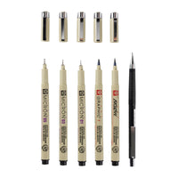 Sada technických pier Sakura Pigma Micron Manga 6 ks čierna