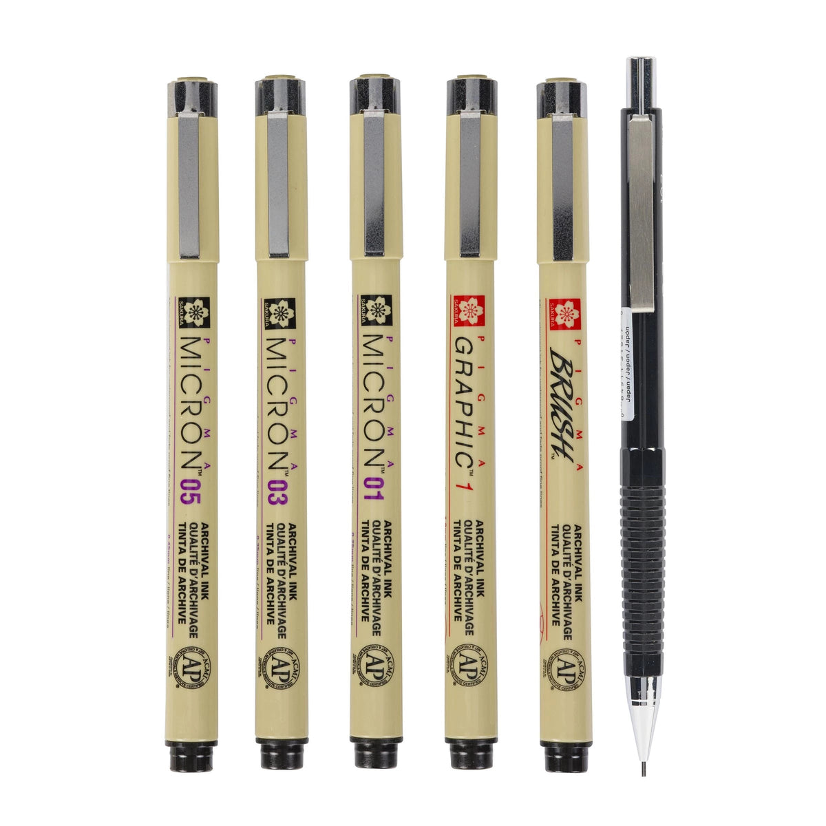 Sada technických pier Sakura Pigma Micron Manga 6 ks čierna