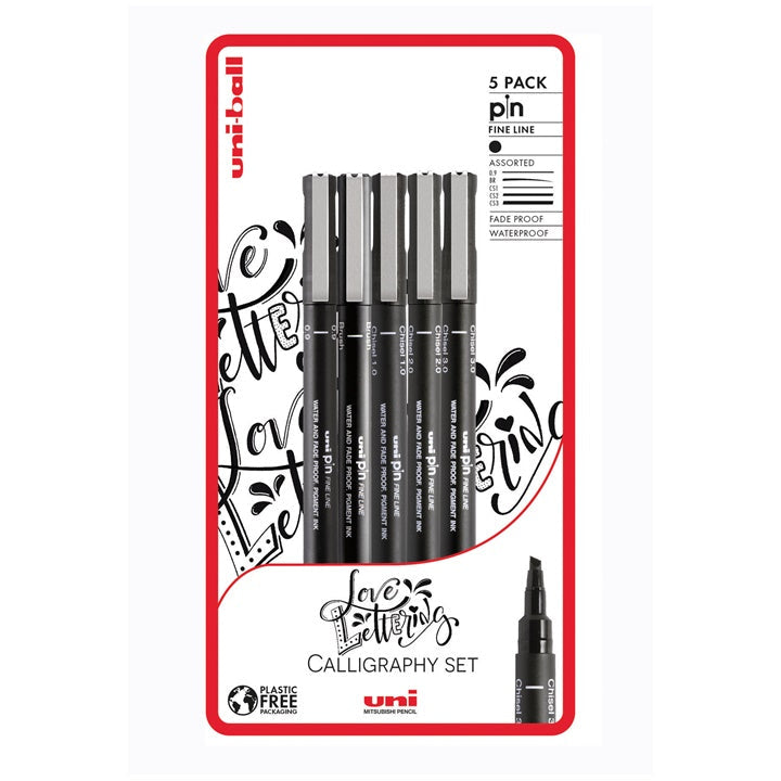 Sada UNI PIN popisovačov fineliner Love Lettering 5 ks — obrázok 5