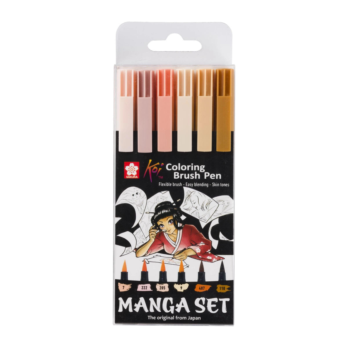 SAKURA akvarelové štetcové fixky Koi Coloring Brush Manga
