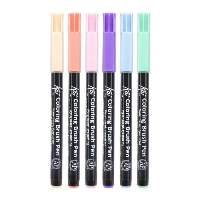 Sakura Koi Coloring Brush Pen akvarelové štetcové fixky - sada 6 ks Sweets