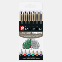 Sakura Pigma Micron 01 technické perá 0,25 mm sada 6 farieb