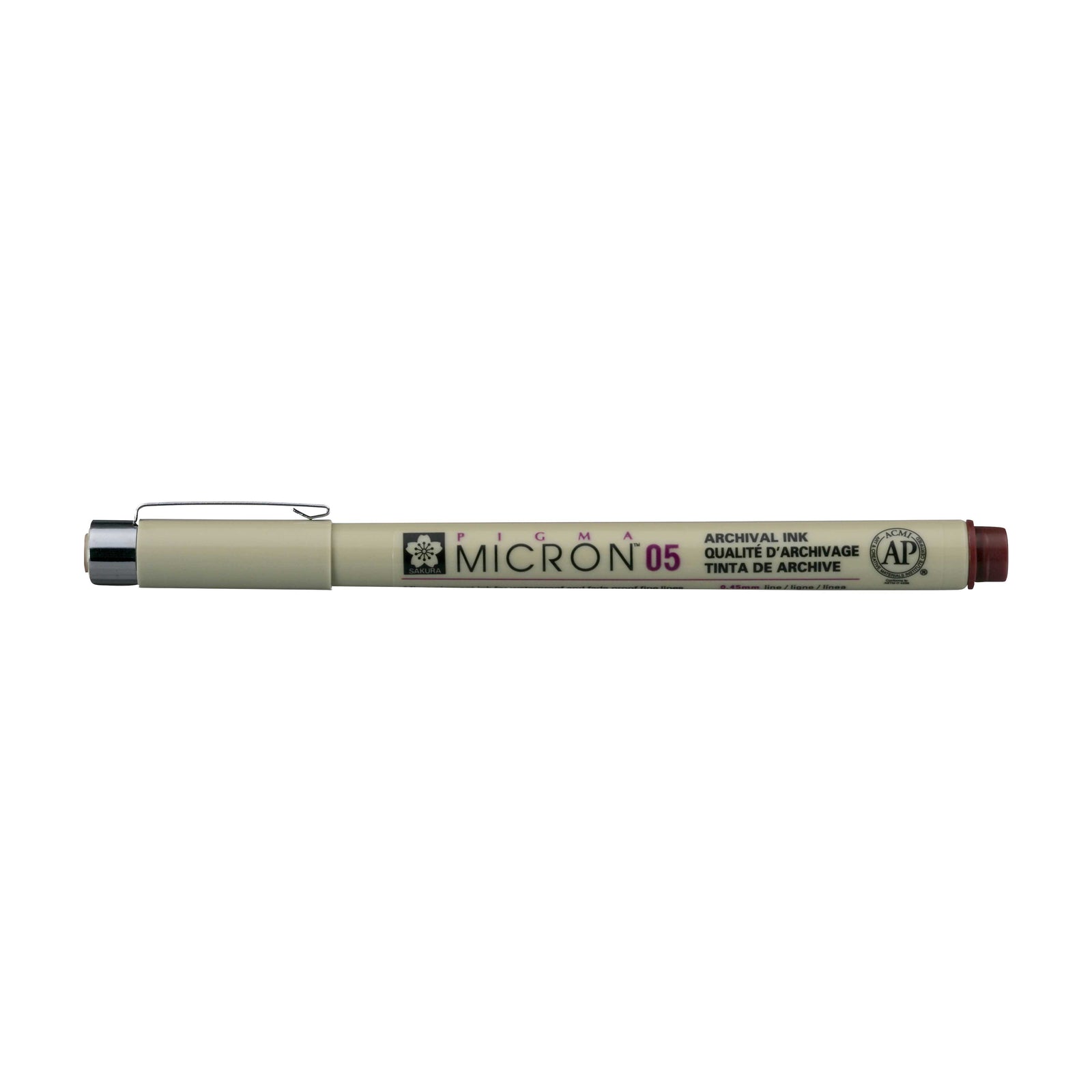 Sakura Pigma Micron 05 fineliner 0,45 mm – sada 6 farieb – Burgundská