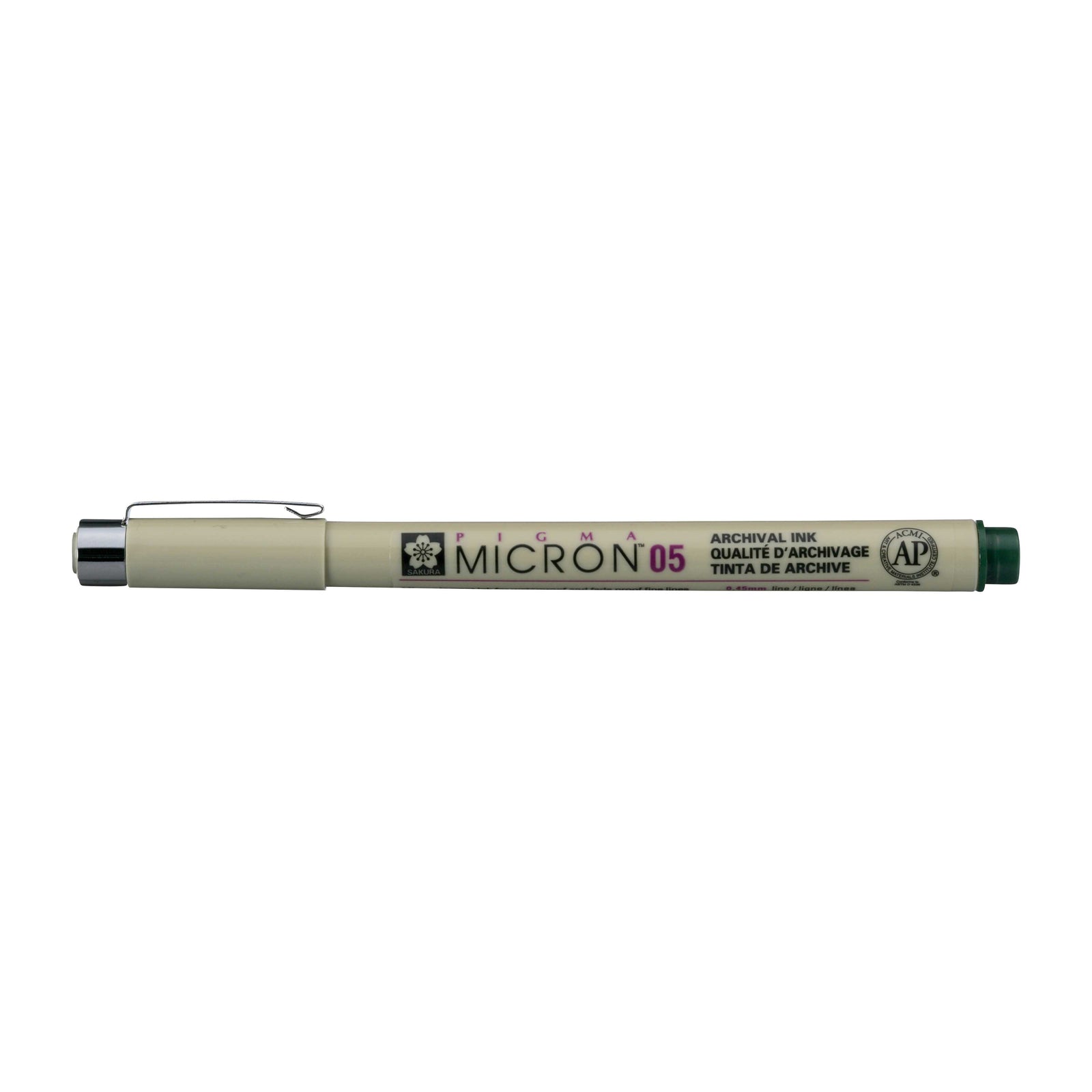 Sakura Pigma Micron 05 fineliner 0,45 mm – sada 6 farieb – Poľovnícka zelená