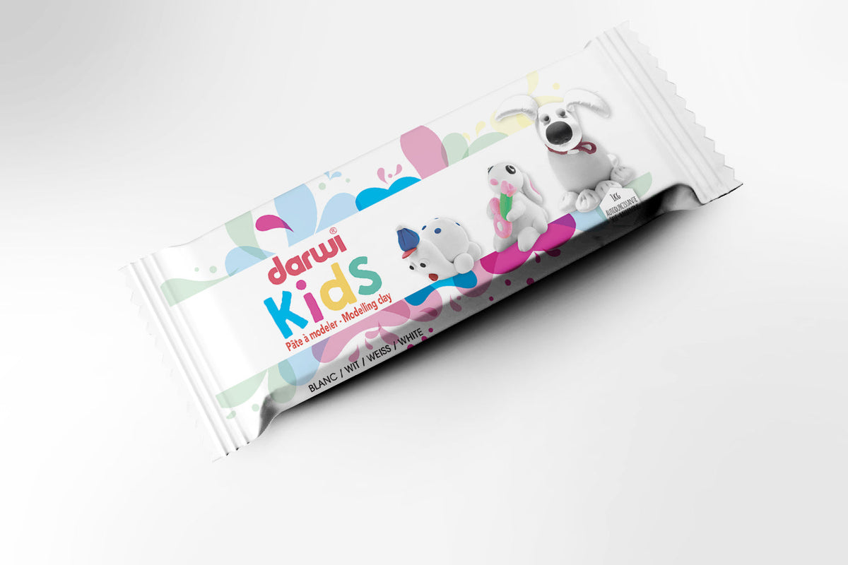 Samotvrdnúca modelovacia hmota DARWI Kids 1000 g biela