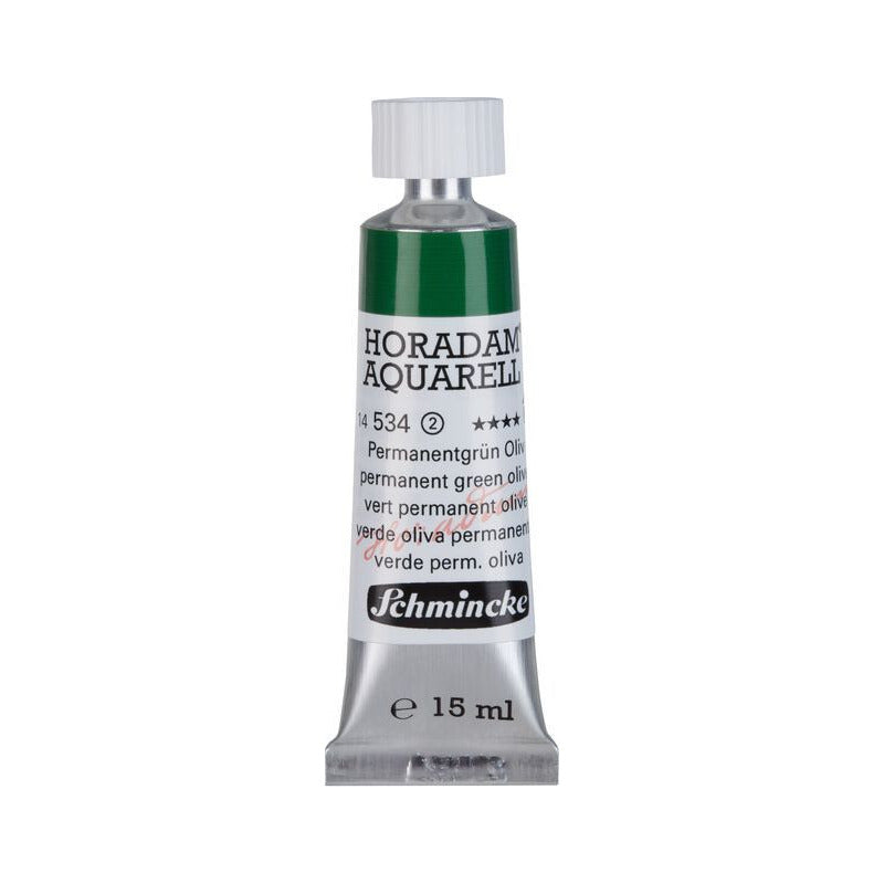 Schmincke Horadam akvarelová farba v tube 15 ml - Onetz – 534 Permanentná zelená olivová