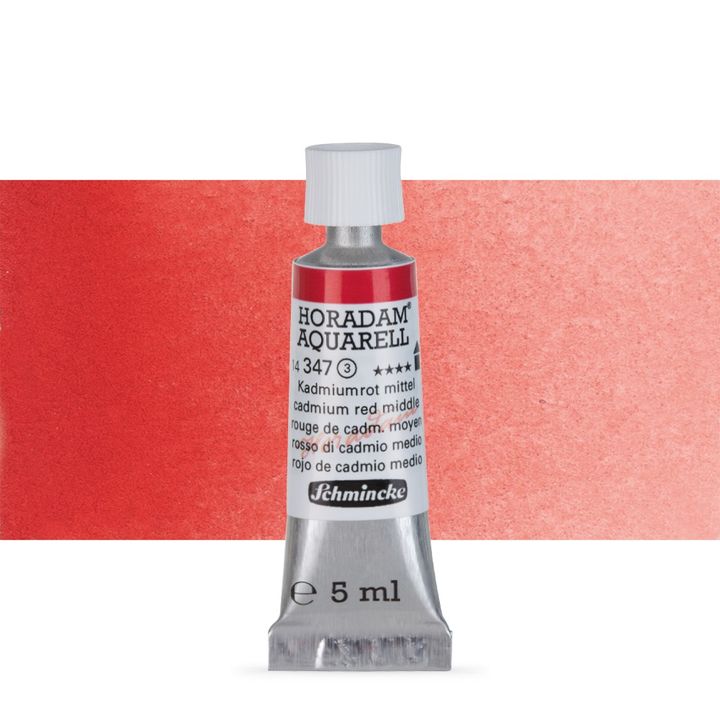 Schmincke HORADAM Aquarellfarben in der 5 ml Tube – 347 Cadmium mittelrot