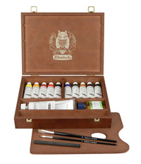 Schmincke MUSSINI drevená kazeta, 10 x 35 ml + biela 150 ml
