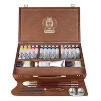 Schmincke MUSSINI drevený box s farbami 15 x 35 ml a bielou 150 ml