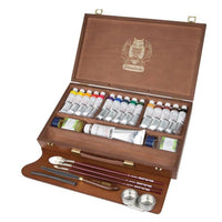 Schmincke MUSSINI drevený box s farbami 15 x 35 ml a bielou 150 ml