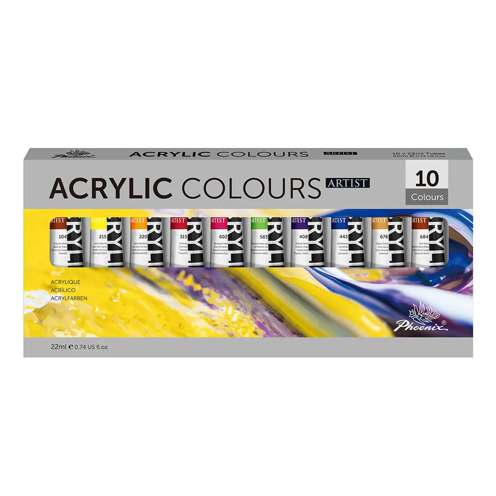 Set akrilnih boja Phoenix Artist 10 x 22 ml
