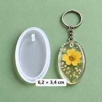 oválna forma 6,2 × 3,4 cm + 3 kľúčenkové krúžky