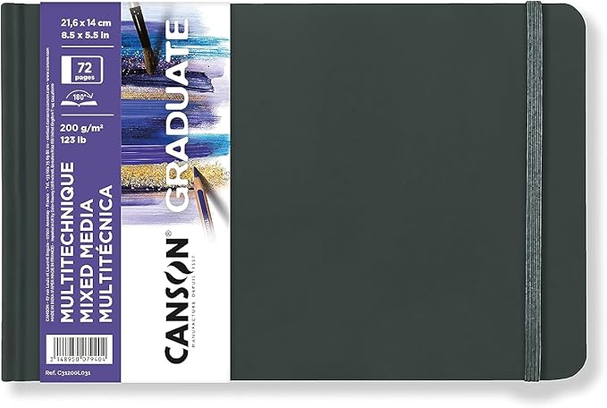Skicár Canson Graduate Art Book Mix Media 200 g/m², 72 listov, 14 x 21,6 cm, pevná väzba