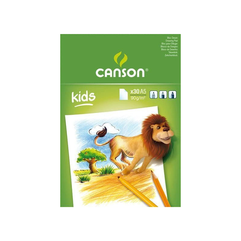 Skicár CANSON Kids 90 g/m² – 30 listov, formáty A5 – A4