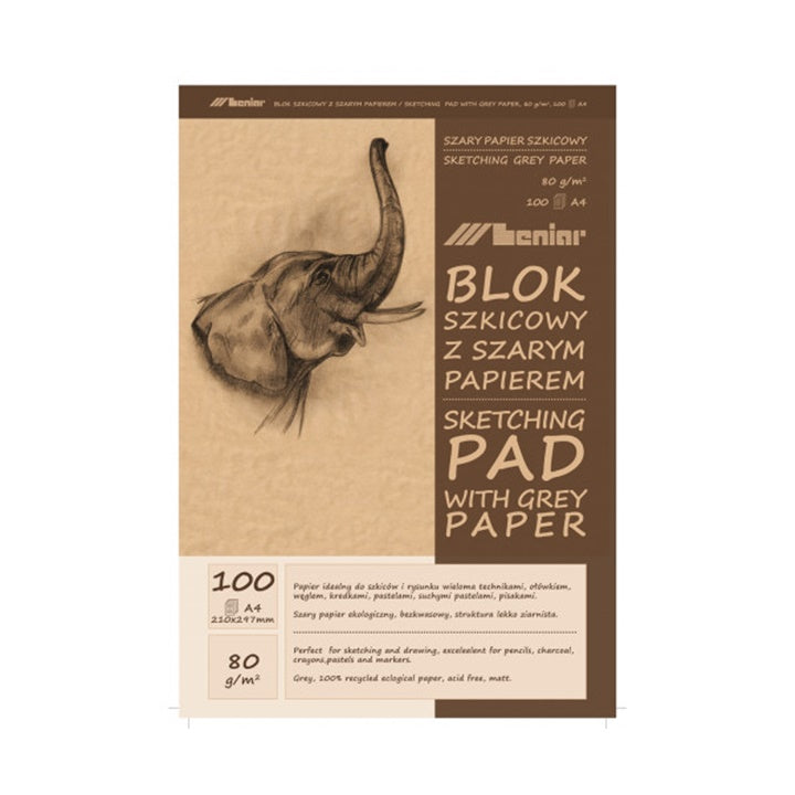 Skicovací blok 50[100] listový šedohnedý | rôzne rozmery — obrázok 5