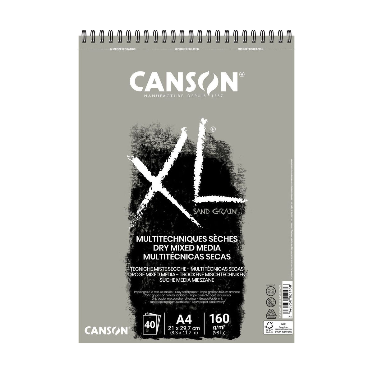 Skicovací blok CANSON XL Touch sivý 160 g/m² A4 – A3 - 40 listov