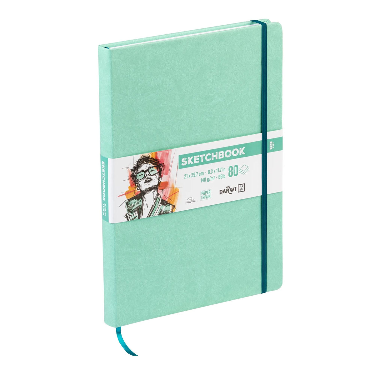 Skicovací blok DARWI Mint Green A4 140 g/m² - 80 listov