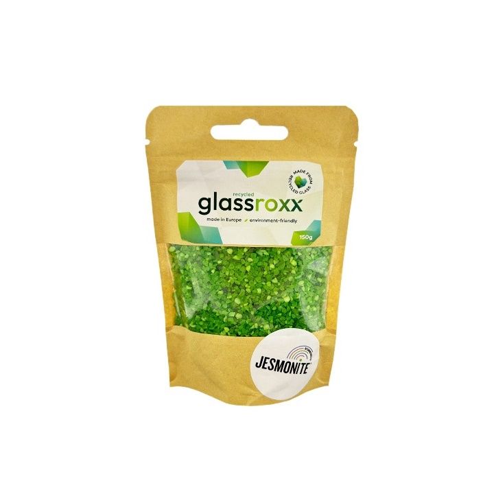 Sklenený granulát Glassroxx Jesmonite 150 g – Neónová zelená