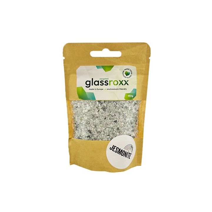Sklenený granulát Glassroxx Jesmonite 150 g – Strieborná