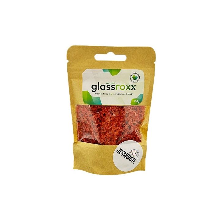 Sklenený granulát Glassroxx Jesmonite 150 g – Tmavooranžová