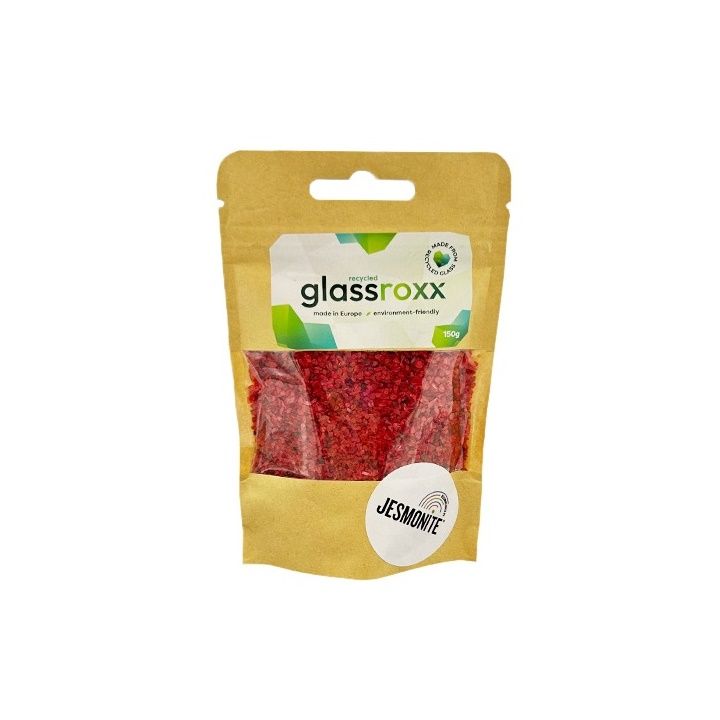 Sklenený granulát Glassroxx Jesmonite 150 g – Traffic červená