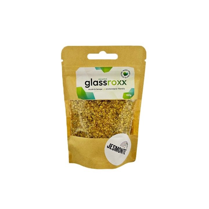 Sklenený granulát Glassroxx Jesmonite 150 g – Zlatá
