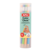 Stláčacie pastelky APLI Color Click, 12 ks s náhradnými tuhami a strúhadlom