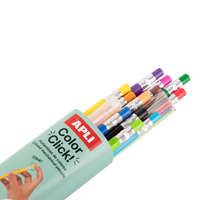 Stláčacie pastelky APLI Color Click, 12 ks s náhradnými tuhami a strúhadlom