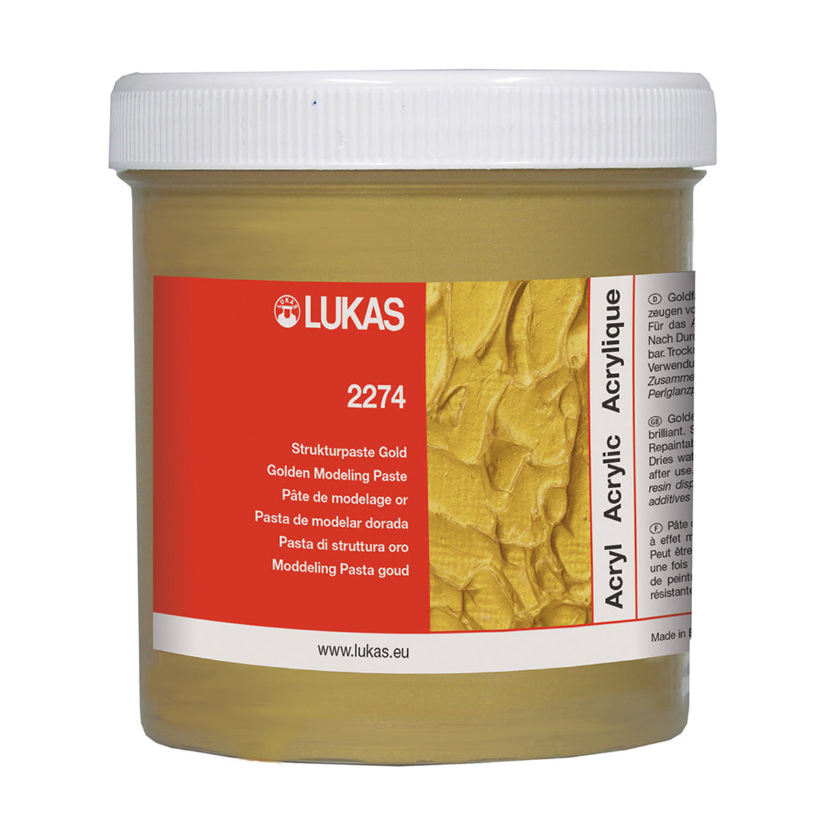 Štruktúrovacia pasta LUKAS metalická 250 ml – zlatá