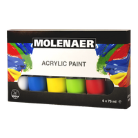 Súprava akrylových farieb Molenaer 6 x 75 ml - mix farieb