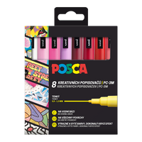 Súprava popisovačov Posca PC-3M LOVE, 0,9 - 1,3 mm - mix teplých tónov (8 ks)