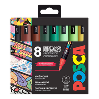 Súprava popisovačov Posca PC-5M EARTH, 1,8 – 2,5 mm – 8 ks