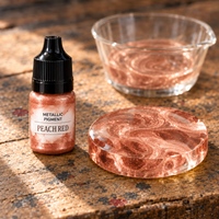 Tekutý metalický pigment do živice 5 ml – broskyňovo červená (Peach Red)