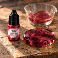 Tekutý metalický pigment do živice 5 ml – rubínovo červená (Ruby Red)