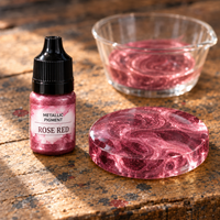 Tekutý metalický pigment do živice 5 ml – ružovo červená (Rose Red)