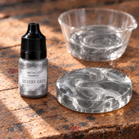Tekutý metalický pigment do živice 5 ml – strieborná (Silvery Grey)