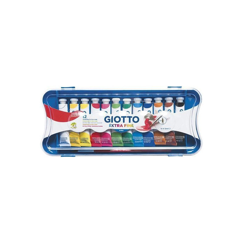 Temperové farby GIOTTO Extra Fine v tubách so štetcom – 12 x