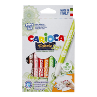 Textilné fixky Carioca, tenký hrot, 10 ks, mix farieb