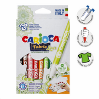 Textilné fixky Carioca, tenký hrot, 10 ks, mix farieb