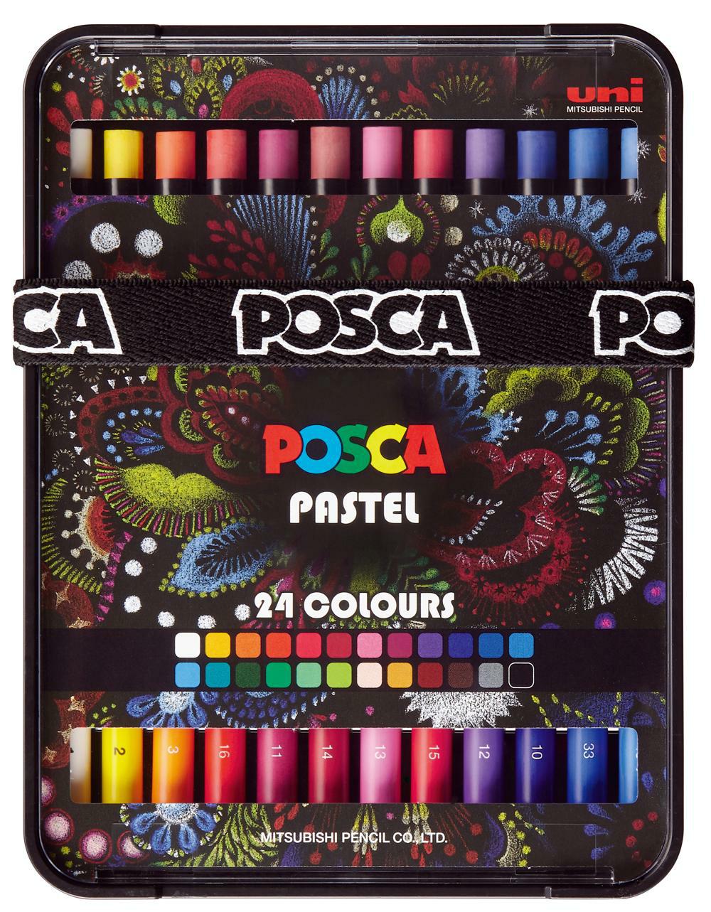 Posca KPA-100 24C voskové pastely, súprava, mix farieb