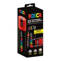 Posca kombinovaná súprava popisovačov v plechovej dóze – 13 ks (PC-3M, PC-5M, PC-5BR)