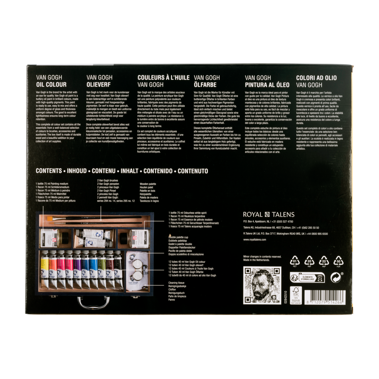 Sada olejových farieb ROYAL TALENS Van Gogh štartovací box XL 12 x 40 ml + príslušenstvo