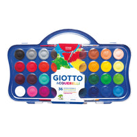 Vodové farby GIOTTO Aquarelli priemer 30 mm, 36 ks s 2 štetcami