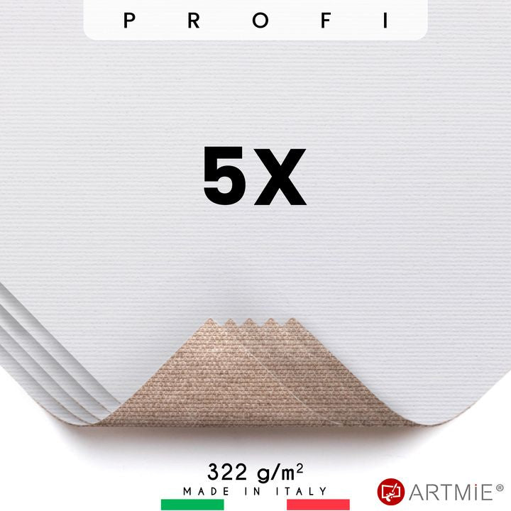 Vzorky maliarskeho plátna  ARTMIE Profi  - 5 ks | rôzne rozmery — obrázok 1
