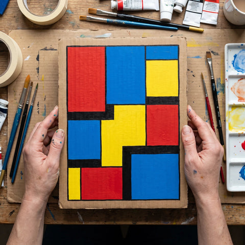 Pop-art motív maľovaný akrylom na kartóne