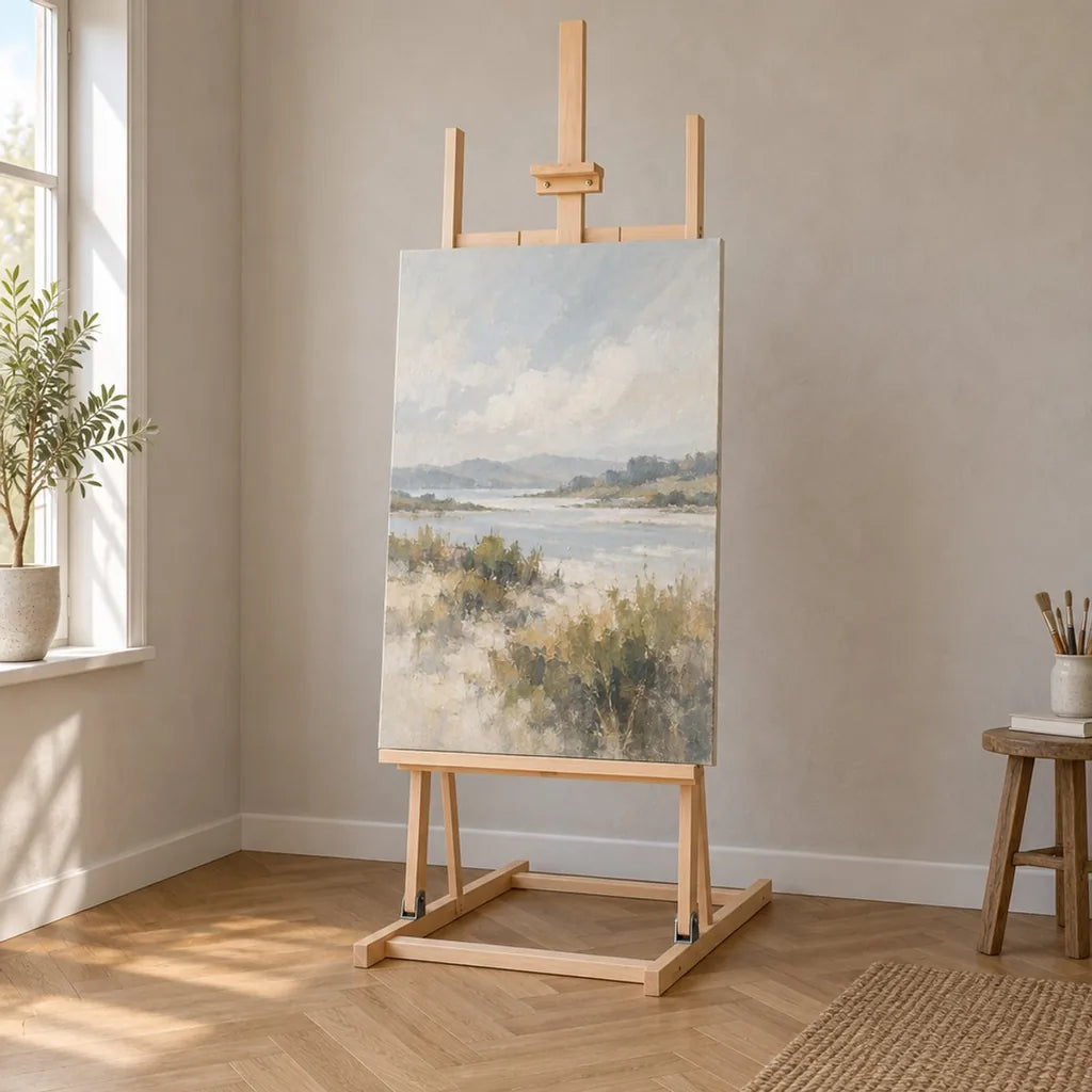 Ateliérový stojan KING z masívneho buku — výška 186 cm, plátno do 133 cm