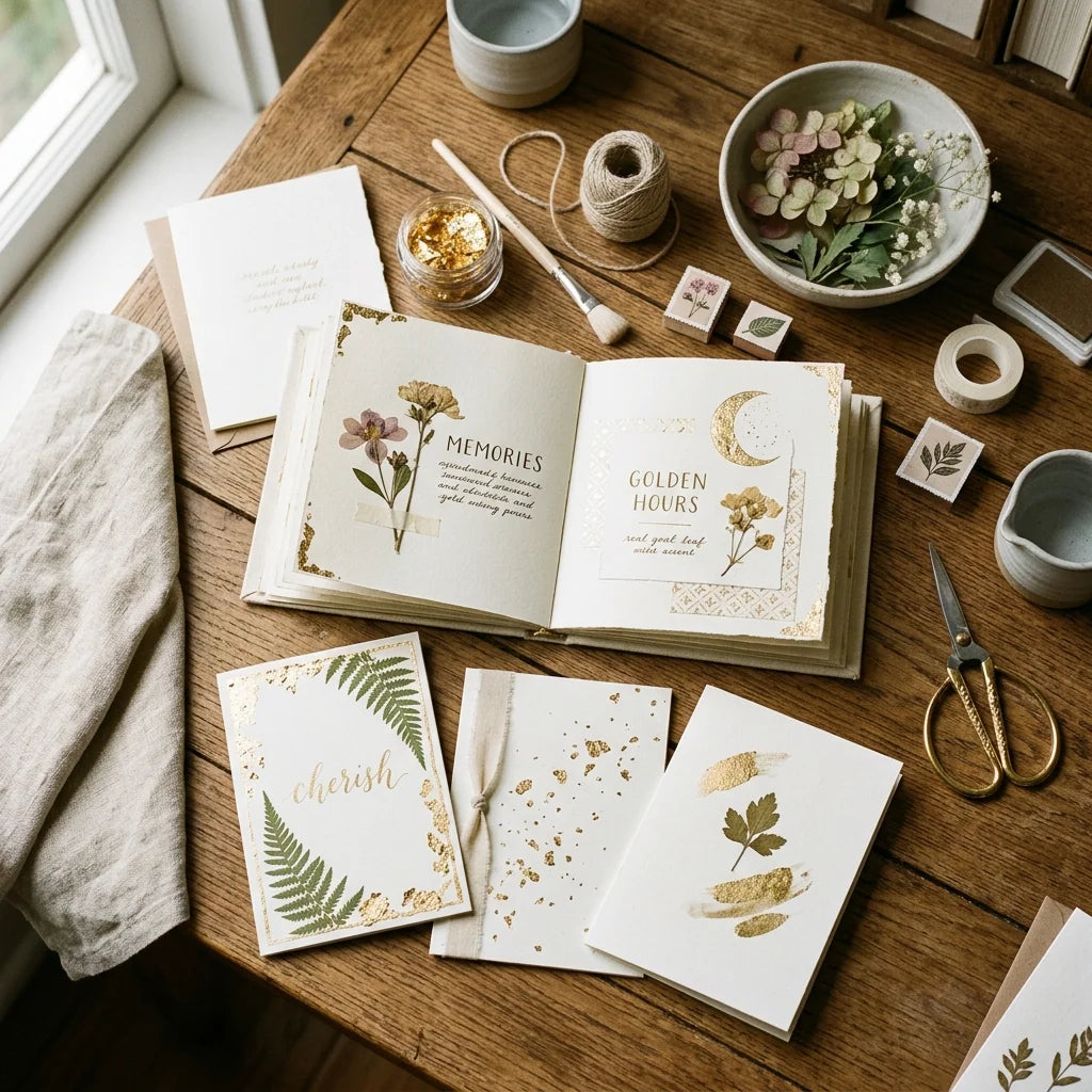 Zlaté akcenty v scrapbookingových prácach