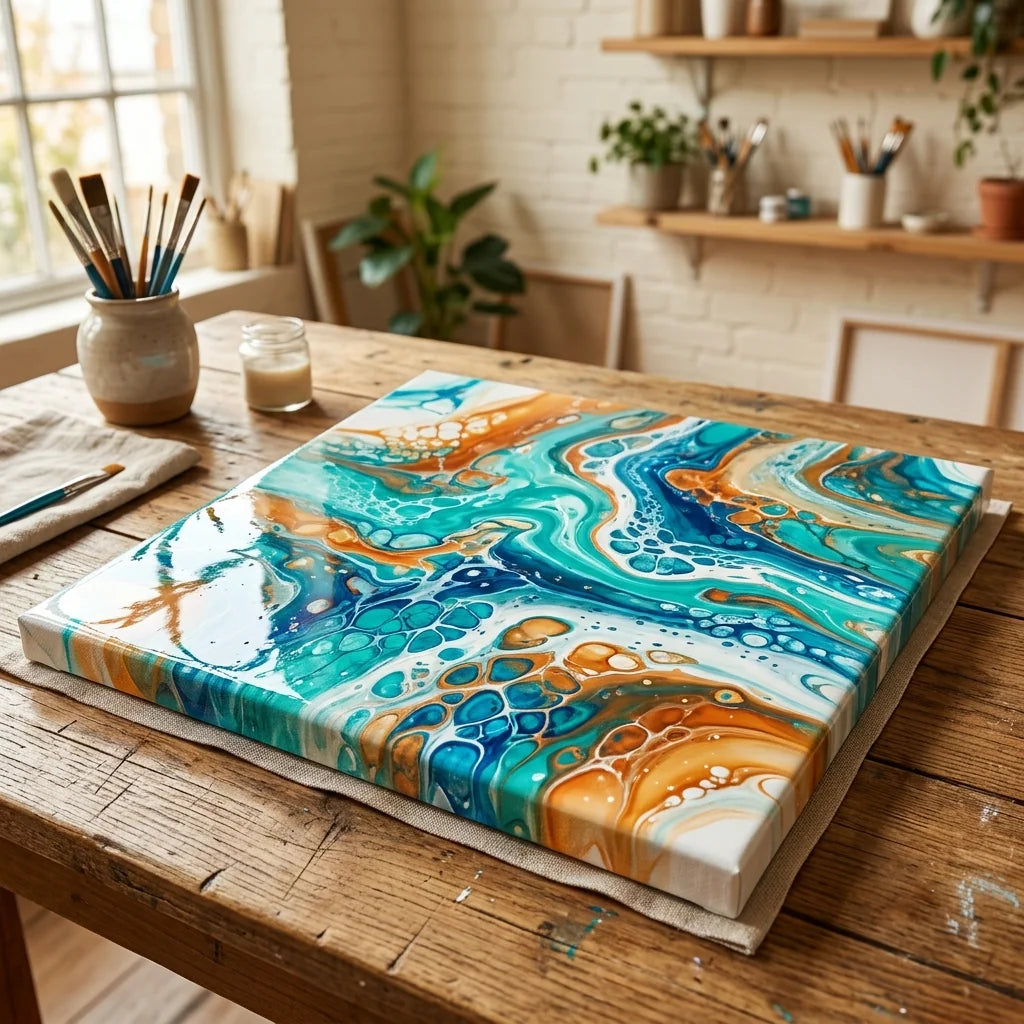 Obraz fluid art schne na rovnom povrchu